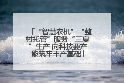 “智慧农机”“整村托管”服务“三夏”生产 向科技要产能筑牢丰产基础