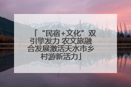 “民宿+文化”双引擎发力 农文旅融合发展激活天水市乡村游新活力