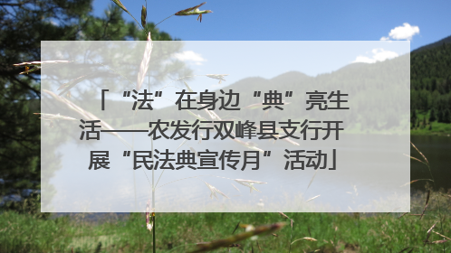 “法”在身边“典”亮生活——农发行双峰县支行开展“民法典宣传月”活动