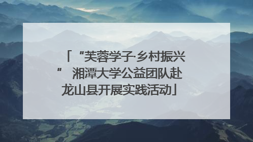 “芙蓉学子·乡村振兴” 湘潭大学公益团队赴龙山县开展实践活动