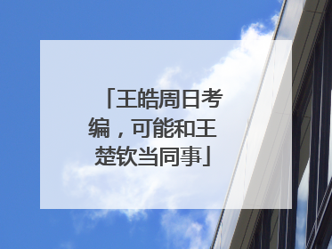 王皓周日考编，可能和王楚钦当同事