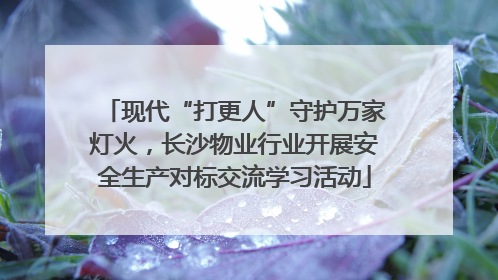 现代“打更人”守护万家灯火，长沙物业行业开展安全生产对标交流学习活动