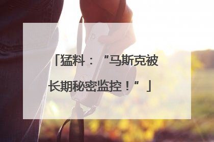 猛料：“马斯克被长期秘密监控！”