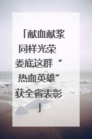 献血献浆同样光荣 娄底这群“热血英雄”获全省表彰