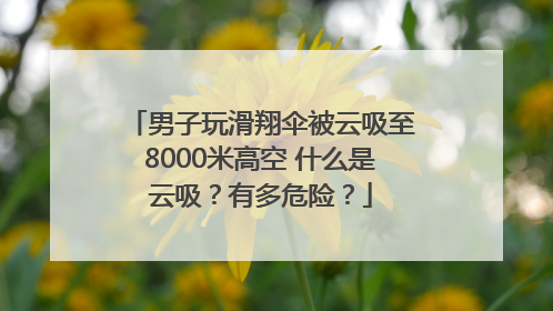 男子玩滑翔伞被云吸至8000米高空 什么是云吸？有多危险？