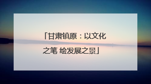 甘肃镇原：以文化之笔 绘发展之景