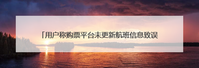 用户称购票平台未更新航班信息致误机，去哪儿：航班变化由航司通知