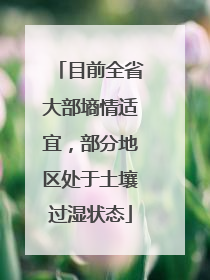 目前全省大部墒情适宜，部分地区处于土壤过湿状态