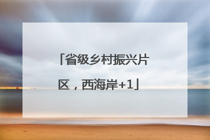 省级乡村振兴片区，西海岸+1