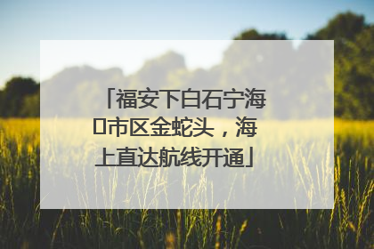 福安下白石宁海⇆市区金蛇头，海上直达航线开通