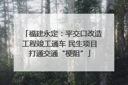 福建永定：平交口改造工程竣工通车 民生项目打通交通“梗阻”