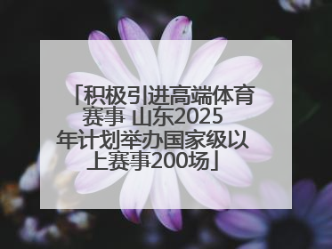 积极引进高端体育赛事 山东2025年计划举办国家级以上赛事200场