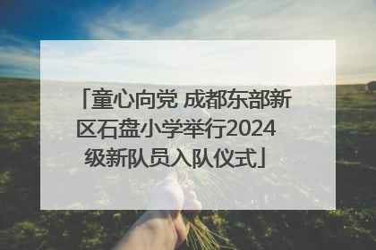 童心向党 成都东部新区石盘小学举行2024级新队员入队仪式
