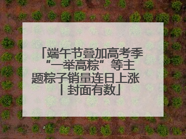 端午节叠加高考季 “一举高粽”等主题粽子销量连日上涨丨封面有数