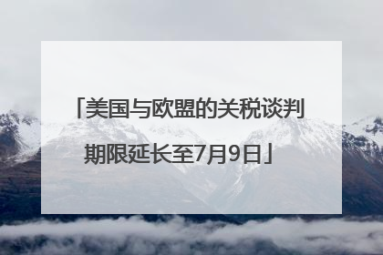 美国与欧盟的关税谈判期限延长至7月9日