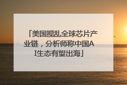 美国搅乱全球芯片产业链，分析师称中国AI生态有望出海