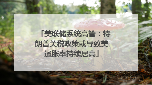 美联储系统高管：特朗普关税政策或导致美通胀率持续居高
