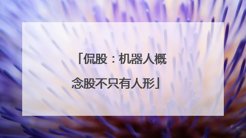 侃股：机器人概念股不只有人形
