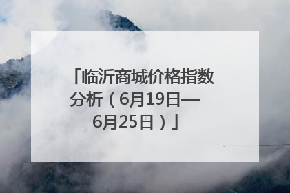 临沂商城价格指数分析（6月19日—6月25日）