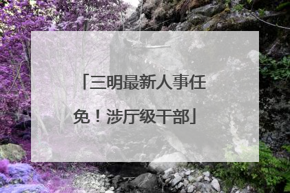 三明最新人事任免！涉厅级干部