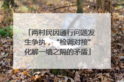 两村民因通行问题发生争执，“检调对接”化解一墙之隔的矛盾