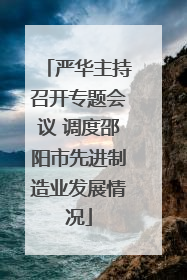 严华主持召开专题会议 调度邵阳市先进制造业发展情况