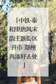 中铁·泰和里唐风宋韵主题街区开市 郑州再添好去处