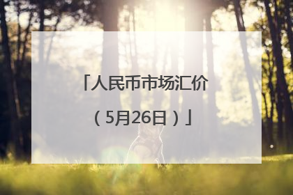 人民币市场汇价（5月26日）