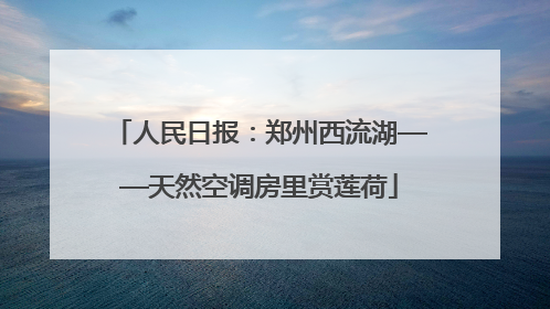 人民日报：郑州西流湖——天然空调房里赏莲荷