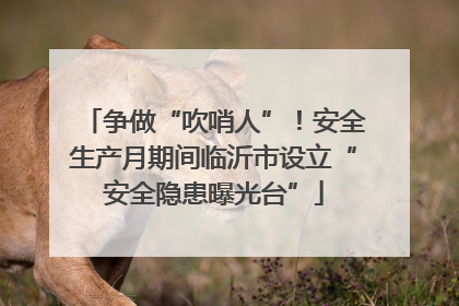 争做“吹哨人”！安全生产月期间临沂市设立“安全隐患曝光台”
