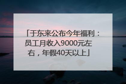 于东来公布今年福利：员工月收入9000元左右，年假40天以上