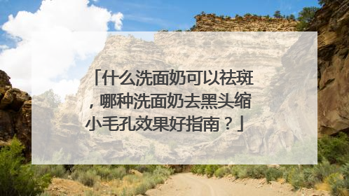 什么洗面奶可以祛斑，哪种洗面奶去黑头缩小毛孔效果好指南？