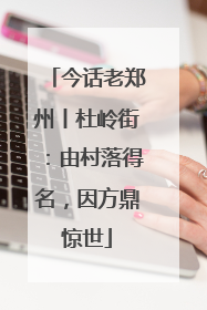 今话老郑州丨杜岭街：由村落得名，因方鼎惊世