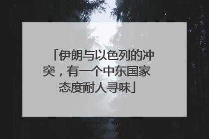 伊朗与以色列的冲突，有一个中东国家态度耐人寻味