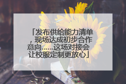 发布供给能力清单，现场达成初步合作意向……这场对接会让校服定制更放心