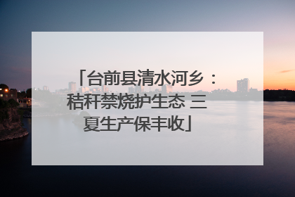 台前县清水河乡：秸秆禁烧护生态 三夏生产保丰收