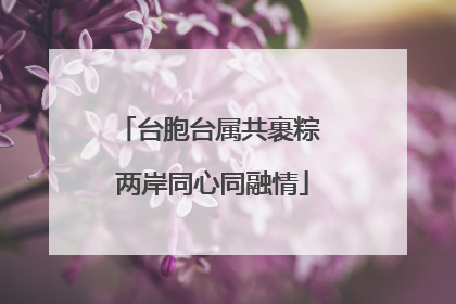 台胞台属共裹粽 两岸同心同融情