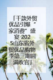 千款外贸优品引爆“家消费”盛宴 2025山东省外贸优品购物季第三期圆满收官