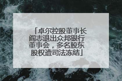 卓尔控股董事长阎志退出众邦银行董事会，多名股东股权遭司法冻结