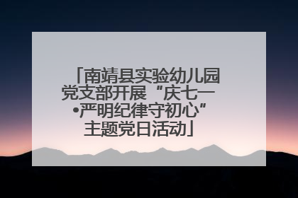南靖县实验幼儿园党支部开展“庆七一•严明纪律守初心”主题党日活动