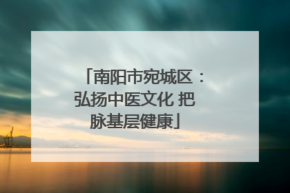 南阳市宛城区：弘扬中医文化 把脉基层健康