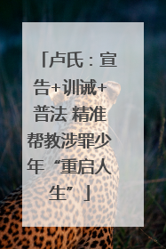 卢氏：宣告+训诫+普法 精准帮教涉罪少年“重启人生”
