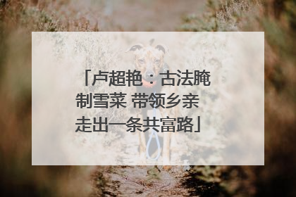 卢超艳：古法腌制雪菜 带领乡亲走出一条共富路