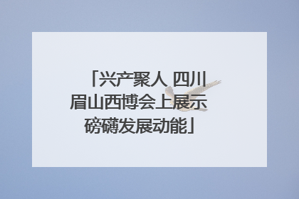 兴产聚人 四川眉山西博会上展示磅礴发展动能