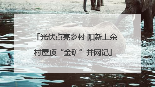 光伏点亮乡村 阳新上余村屋顶“金矿”并网记