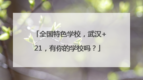 全国特色学校，武汉+21，有你的学校吗？