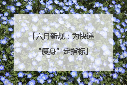 六月新规：为快递“瘦身”定指标