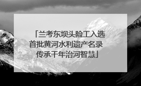 兰考东坝头险工入选首批黄河水利遗产名录 传承千年治河智慧