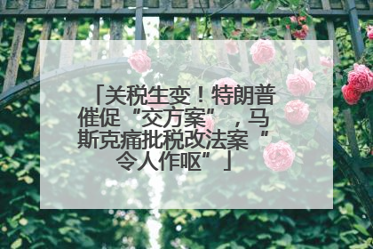 关税生变！特朗普催促“交方案”，马斯克痛批税改法案“令人作呕”