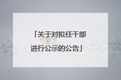 关于对拟任干部进行公示的公告